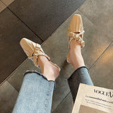 Nude Block Heel Sandals Pearl Vintage High Heels