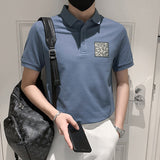 Men Short Sleeve T-Shirt Lapel T-shirt