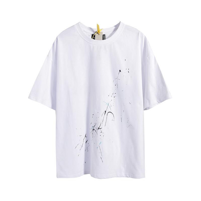 Fog T Shirt Summer SplashInk Letter Short Sleeve Women High Street Fashion Brand DropShoulder Tshirt Men Fear Of God