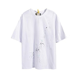 Fog T Shirt Summer SplashInk Letter Short Sleeve Women High Street Fashion Brand DropShoulder Tshirt Men Fear Of God