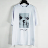 Palm Angels Coconut Tree White Short Sleeve Loose Men's and Women's Same Loose Tee Cotton Short Sleeve