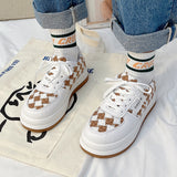 Cow Print Hey Dude Shoes Chessboard Plaid Leisure Slip on Casual Shoes Pink Platform Women's Board Shoes