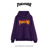 Thrasher Hoodie Flame Sweater Autumn and Winter Sports Loose Hooded