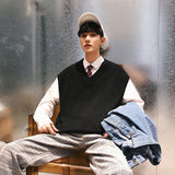Men's Sweater Knitted Slicing Sweater Vest
