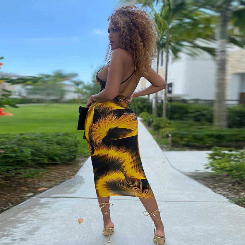 Bella Hadid Dress Sexy Strap Backless Dress