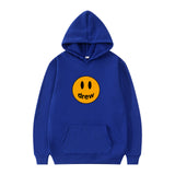 Smiley Face Hoodie Smiley Cartoon Printed Hoodie Men's Coat