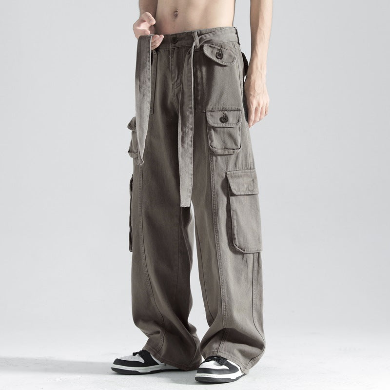 Men Cargo Pants Workwear Pants Men's Spring and Autumn Trendy Trousers