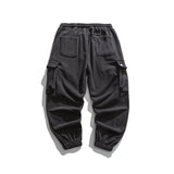 Man Fall Winter Outfis Winter Clothes Loose-Fit Tappered Trousers Boys Solid Color Simple Multi-Pocket Cargo Pants
