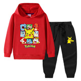 Children Pokemon Pikachu Hoodie & Pant Set Sweater Suit Cotton Trendy