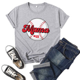 Boy Mama T Shirt Baseball Mama Printed Short Sleeve T-shirt