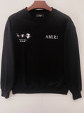 Amiri Hoodie Amiri Plant Print round Neck Terry Sweatshirt