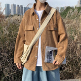 Corduroy Patch Jacket Vintage Corduroy Shirt Men's Loose Casual