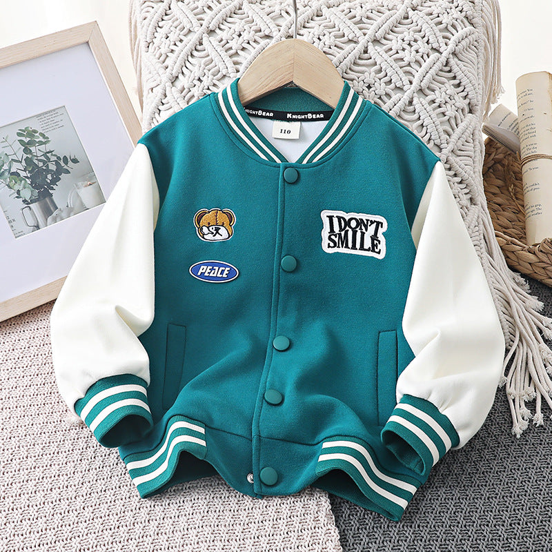 Children Baseball Jacket Small Yellow Duck Children's Clothing Boys' Baseball Jacket Autumn Clothes