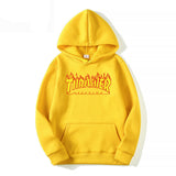 Thrasher Hoodie Men Brushed Hoody Solid Color Hoodie
