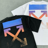 Off White T Shirts Gradient DOT Arrow Men's and Women's Same Style Short Sleeve T-shirt