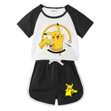 Children Pokemon Pikachu Tshirts & Shorts Short Sleeve T-shirt Shorts Casual Two Neutral