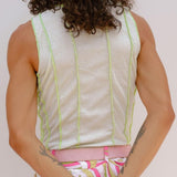 Rave Outfits Mens Vest White Stripes