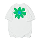 Men T Shirt Summer Casual Tops Men's Clothes Summer Wear Vintage Men's round Neck Short Sleeve Casual Loose Flower Print T-shirt