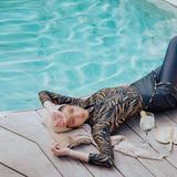 Burkini Swimwear Muslim Fashion Outfits Printed Plus Size Conservative with Hat Plus Size Women Swimsuit