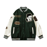 Blackair Jacket PU Leather Jacket Coat Loose Baseball Uniform