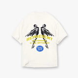 Present T Shirt Angel Print Distressed Loose Couple