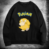Men And Women Pokemon Pikachu Hoodie Pokémon Psyduck Crew Neck Pullover Sweatshirt