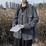 Corduroy Patch Jacket Vintage Corduroy Shirt Men's Loose Casual