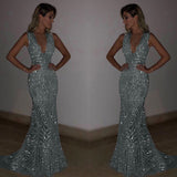 Mariah Carey See through Dress Long Sleeveless Sequins Dress Evening Dress
