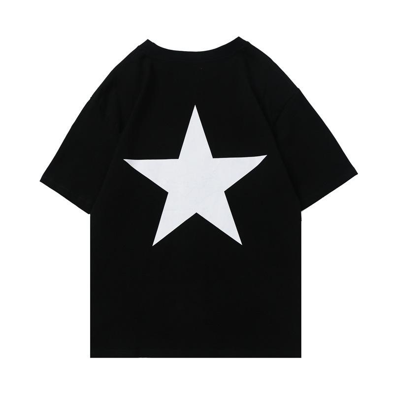 Fog T Shirt Double Line High Street FivePointed Star Short Sleeve Tshirt for Men and Women Fear Of God