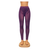 Kesha Black Dress Women's Sexy Tight Mesh See-through Leggings Trousers