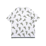 Men T Shirt Summer Casual Tops Men's Clothes Summer Wear Vintage Men's round Neck Short Sleeve Casual Loose Cactus Printed T-shirt