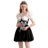 Black and White Dress Short Summer Skirt