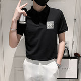 Men Short Sleeve T-Shirt Lapel T-shirt