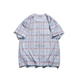 Men T Shirt Summer Casual Tops Summer Casual Cartoon Bear Printed Plaid Short Sleeve T-shirt