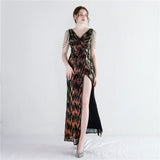 Sequin Evening Dress Split Long Sequined Fishtail Skirt