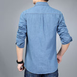 Denim Shirts Spring and Autumn Men's Casual Long Sleeve Denim Shirt Jacket