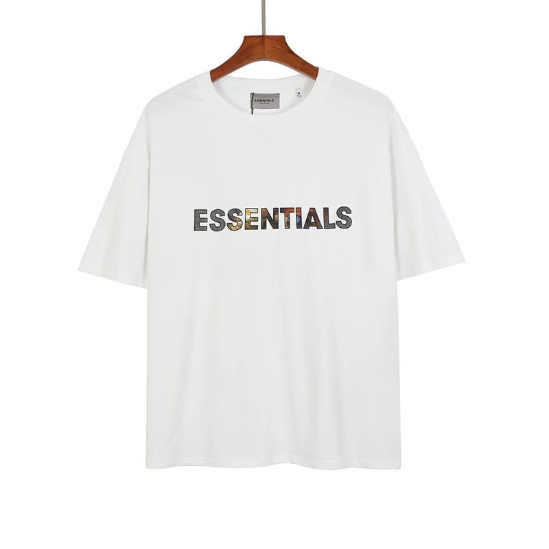 Fog Essentials Tshirts Fear Of God Essentials Vintage Printed Fog Loose Short Sleeve T-shirt for Men and Women