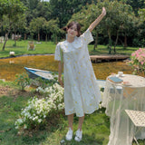 Gothic Lolita Harajuku Style Clothing Embroidered Midi Short Sleeve Dress