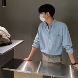 Denim Shirts Men's Autumn Loose Long Sleeve Shirt Coat