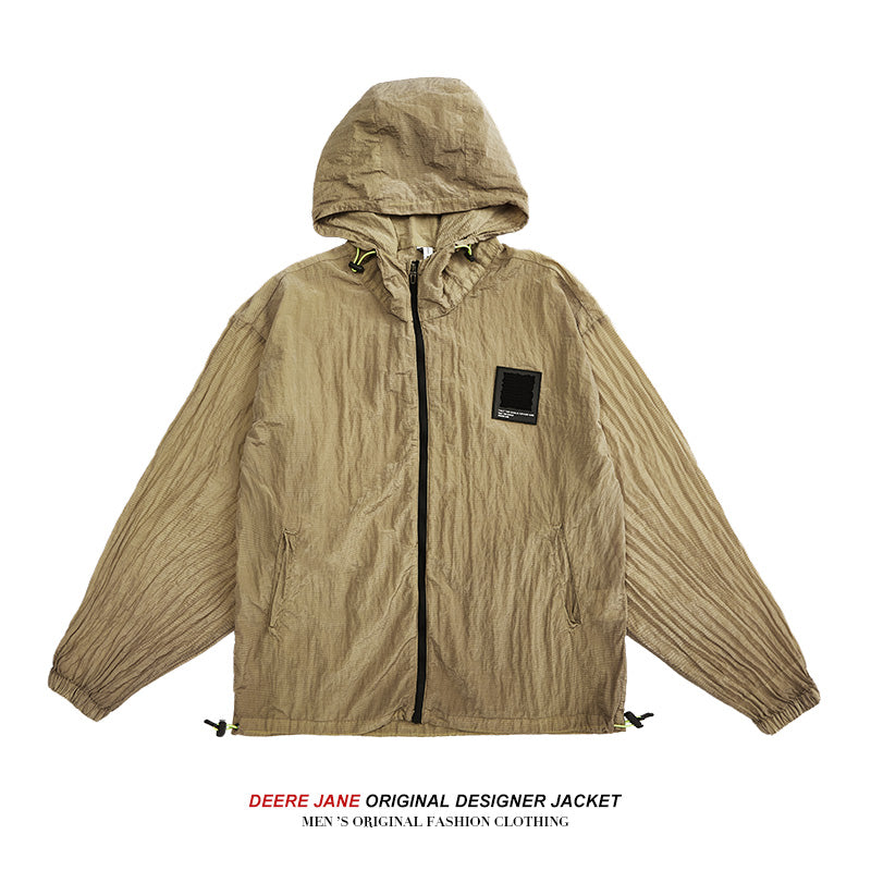 Men Sun Protection Clothing Summer Coat Men Loose-Fitting Lightweight Thin Breathable Sun Protection Clothing