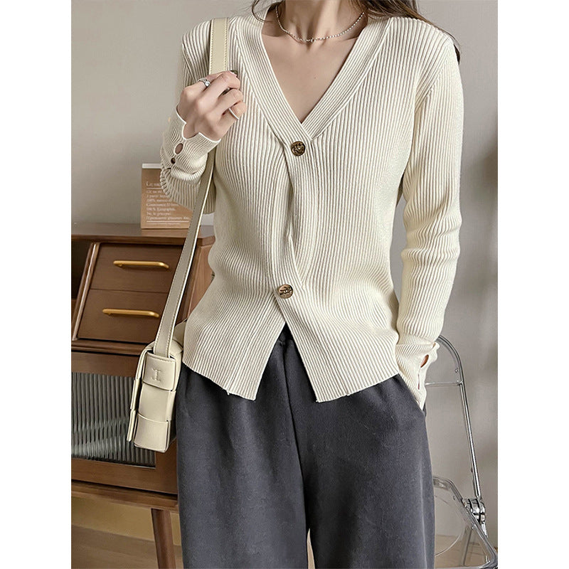 Preppy Aestitic Outfits V-neck Long Sleeve Sweater