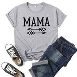 Boy Mama T Shirt Mama Bow and Arrow Printed Short Sleeve round Neck T-shirt