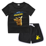 Children Pokemon Pikachu Tshirts & Shorts Casual Sports Undershirt Suit Neutral