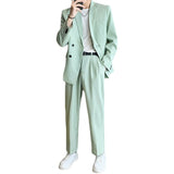 Seersucker Suit Solid Color Small Suit Two Two-Piece Set