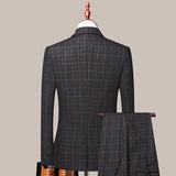 Seersucker Suit Men's Three-Piece Business Suit