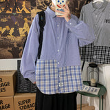Men's Shirts Striped Plaid Long Sleeve Shirt