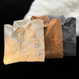 Corduroy Patch Jacket Corduroy Jacket Men Vintage Loose Shirt