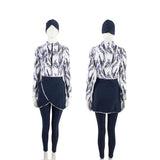 Burkini Muslim Swimwear Printed Three-Piece Set Plus Size Conservative Swimsuit for Women