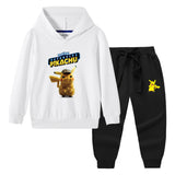 Children Pokemon Pikachu Hoodie & Pant Set Hooded Sweater Trousers Two-Piece Baby Cotton Sweater Set