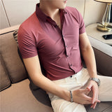 Men's Shirts Stretch Men's Short-Sleeved Shirt